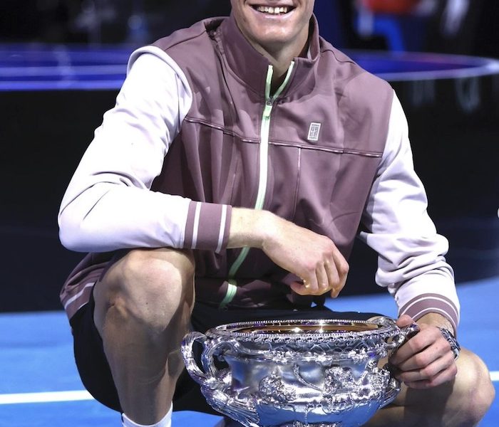 World no. 1 Italian Jannik Sinner at his first US Open victory.
