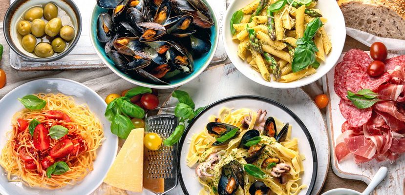 Traditional italian food. Mediterranean traditional cuisine. Healthy diet concept.