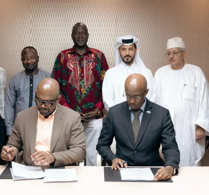 DR Congo and M23 signing a ceasefire monitoring agreement in Doha on 14 October. Qatar's Ministry of Foreign Affairs